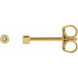 14K Yellow Gold .02 CTW Natural Diamond Micro Bezel-Set Earrings