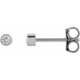 14K White Gold .05 CTW Natural Diamond Micro Bezel-Set Earrings