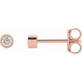 14K Rose Gold 1/10 CTW Natural Diamond Micro Bezel-Set Earrings