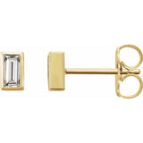 14K Yellow Gold .08 CTW Natural Diamond Bezel-Set Earrings