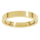 18K Yellow Gold 3 mm Comfort-Fit Flat Band Size 5
