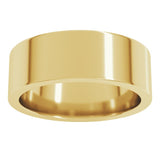 18K Yellow Gold 7 mm Comfort-Fit Flat Band Size 10
