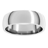 10K White Gold 6 mm Lightweight Comfort-Fit Half Round Band Size 11.5