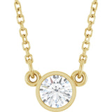 14K Yellow Gold Stuller Lab-Grown Moissanite Solitaire 18" Necklace