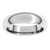 14K White Gold 5 mm Comfort-Fit Half Round Band Size 13