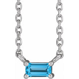 14K White Gold Natural Swiss Blue Topaz Solitaire 18