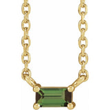 14K Yellow Gold Natural Green Tourmaline Solitaire 18