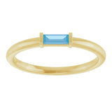 14K Yellow Gold Natural Swiss Blue Topaz Stackable Ring