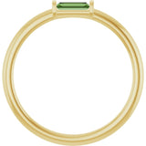 14K Yellow Gold Natural Green Tourmaline Stackable Ring