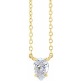14K Yellow Gold 1/3 CT Natural Diamond Solitaire 16-18