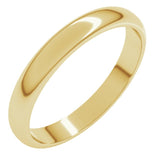 14K Yellow Gold 3 mm Half Round Band Size 16