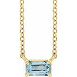 14K Yellow Gold Natural Aquamarine 18
