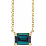 14K Yellow Gold Lab-Grown Alexandrite 18