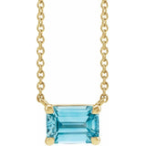 14K Yellow Gold Natural Blue Zircon 18