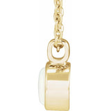 14K Yellow Gold Natural White Opal Bezel-Set 16-18" Necklace
