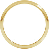 10K Yellow Gold 2 mm Half Round Band Size 3.5