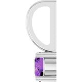 14K White Gold Imitation Amethyst Solitaire Charm/Pendant