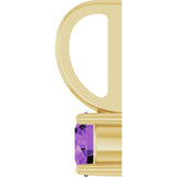 14K Yellow Gold Imitation Amethyst Solitaire Charm/Pendant