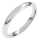 Platinum 2.5 mm Comfort-Fit Half Round Band Size 5.5