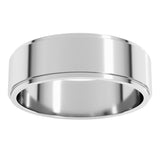 10K White Gold 6 mm Stepped-Edge Flat Band Size 10.5