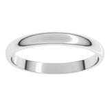 Sterling Silver 2.5 mm Lightweight Half Round Band Size 3