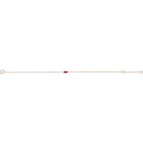 14K Rose Gold Natural Ruby 6 1/2-7 1/2" Bracelet