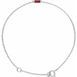 Sterling Silver Natural Ruby 6 1/2-7 1/2