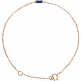14K Rose Gold Natural Blue Sapphire 6 1/2-7 1/2