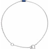 Sterling Silver Natural Blue Sapphire 6 1/2-7 1/2