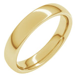 14K Yellow Gold 4 mm Comfort-Fit European-Style Band Size 10.5