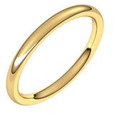 14K Yellow Gold 2 mm Comfort-Fit European-Style Band Size 6