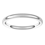 14K White Gold 2 mm Comfort-Fit European-Style Band Size 6