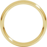 14K Yellow Gold 3 mm Comfort-Fit European-Style Band Size 7