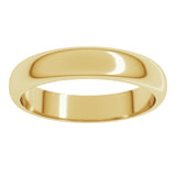 18K Yellow Gold 4 mm Half Round Band Size 7.5