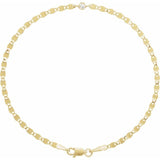 14K Yellow Gold .06 CT Natural Diamond Bezel-Set Link 7 1/2" Bracelet