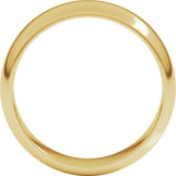 14K Yellow Gold 6 mm Half Round Band Size 6.5