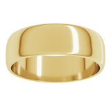 10K Yellow Gold 6 mm Lightweight Half Round Band Size 7