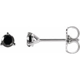 14K White Gold 1 1/8 CTW Natural Black Diamond Earrings