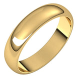 14K Yellow Gold 4.5 mm Half Round Band Size 7.5
