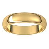 14K Yellow Gold 4.5 mm Half Round Band Size 7.5