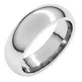 14K White Gold 6 mm Comfort-Fit Half Round Band Size 12.5