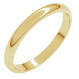 14K Yellow Gold 2.5 mm Half Round Band Size 5.5
