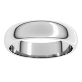 10K White Gold 5 mm Half Round Band Size 10