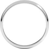 14K White Gold 3 mm Lightweight Half Round Band Size 5.5