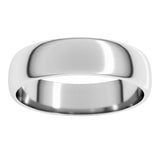 14K White Gold 5 mm Lightweight Half Round Band Size 11