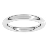 14K White Gold 3 mm Comfort-Fit Full Round Band Size 4.5