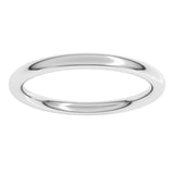 18K White Gold 2 mm Comfort-Fit Full Round Band Size 8.5