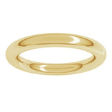14K Yellow Gold 3 mm Comfort-Fit Full Round Band Size 8