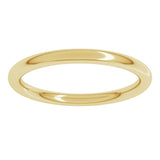 14K Yellow Gold 2 mm Comfort-Fit Full Round Band Size 9