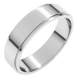 Platinum 5 mm Stepped-Edge Flat Band Size 9